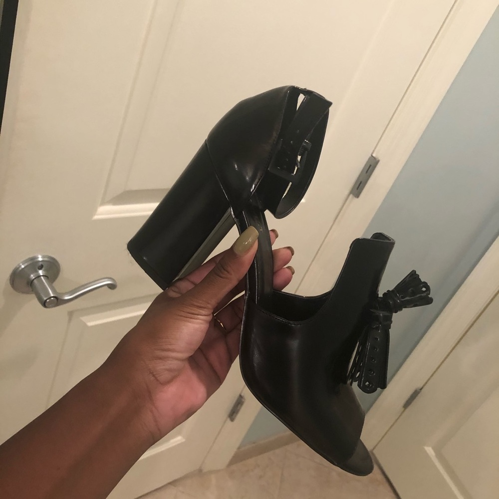 Black chunky heel sandals - Nine West